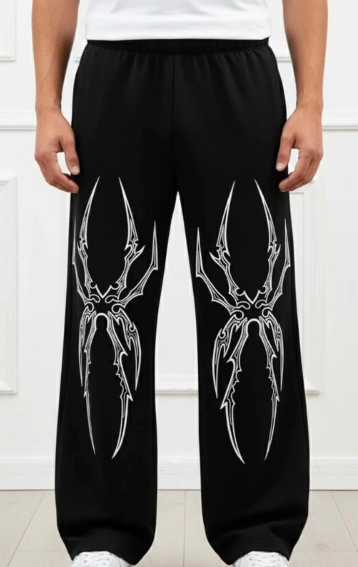 Y2K Spider Graphic Wide Leg Pants – Gothic Streetwear Trousers