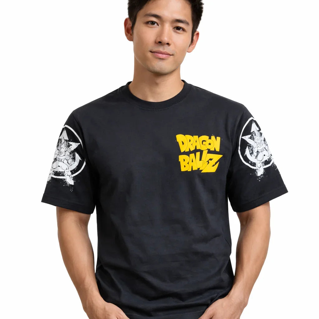 Dragon Ball Z Graphic T-Shirt for Men – Anime Super Saiyan Print Black Cotton Tee