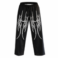 Black Tribal Graphic Sweatpants | Unisex Streetwear Printed Jogger Pants