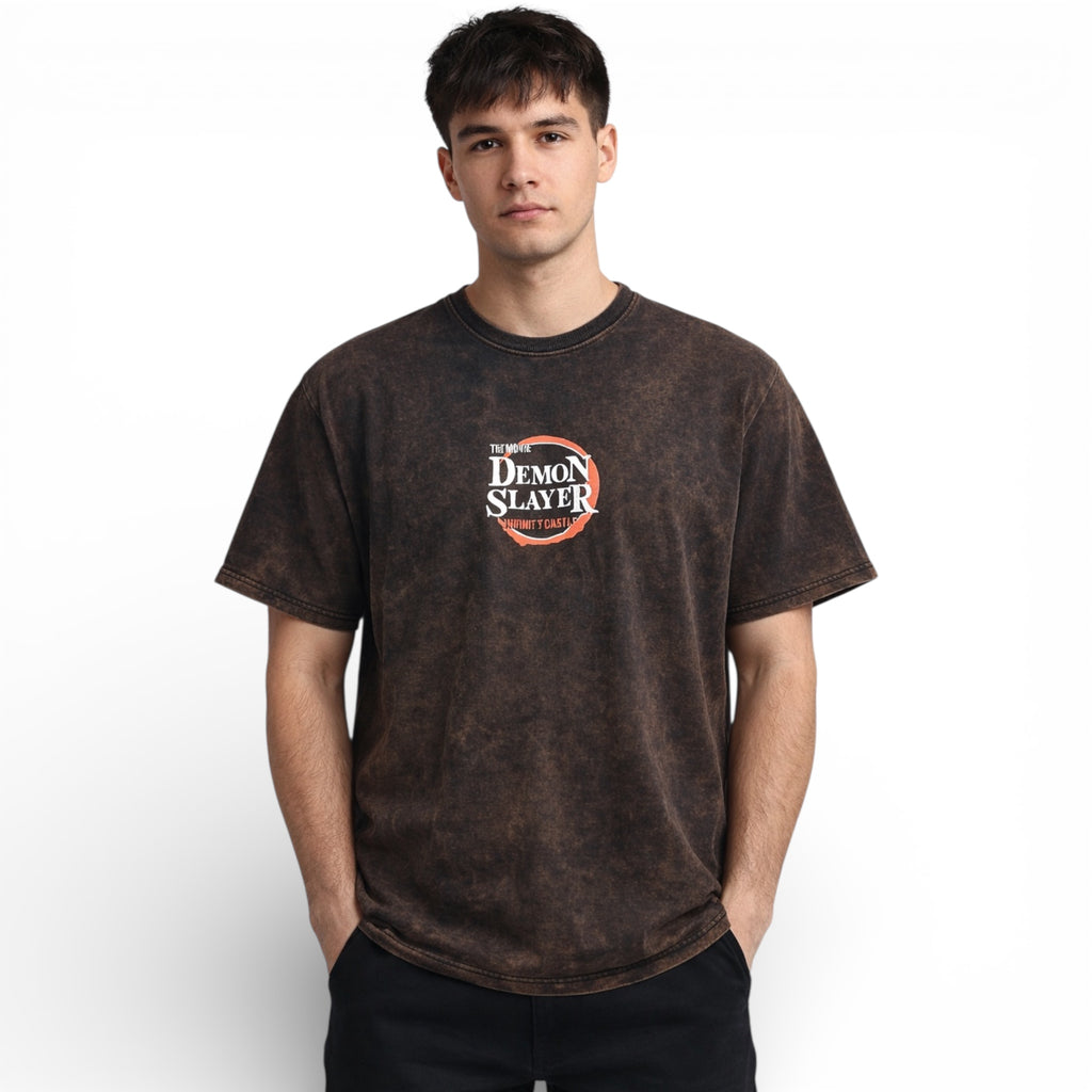 Zenitsu Agatsuma Demon Slayer Acid Wash Graphic T-Shirt – Anime Oversized Streetwear Tee UK