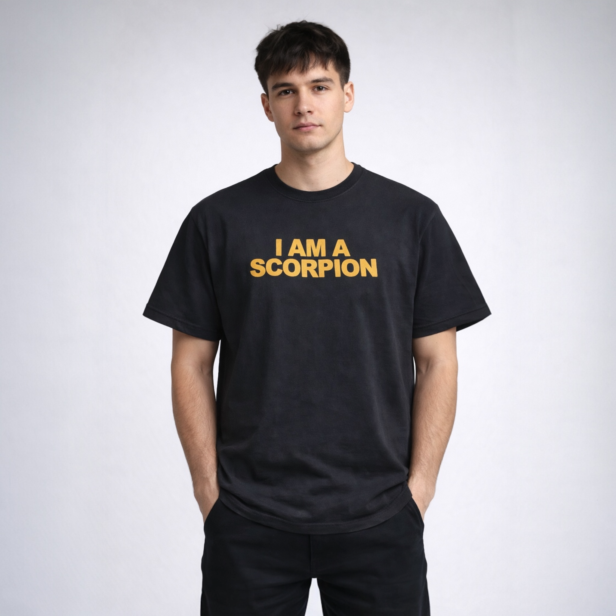 Black streetwear t-shirt with scorpion graphic design | Junkey Soul UK
